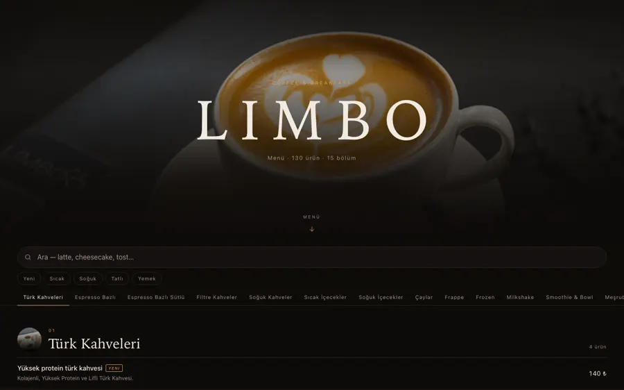 Limbo menu reference build